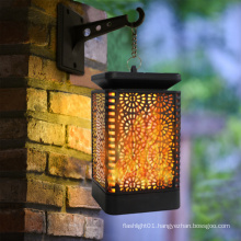 Solar Powered Lantern Outdoor Dancing Flames Light Waterproof Hanging Yard Garden Light Auto On/Off Lighting